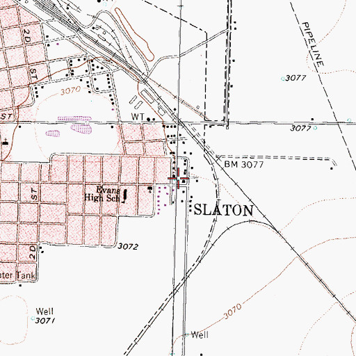 Topographic Map of Mount Olive Baptist Church, TX