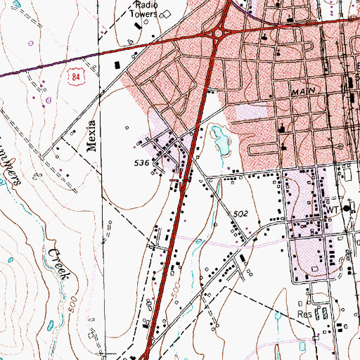 Topographic Map of Faith Lutheran Church, TX