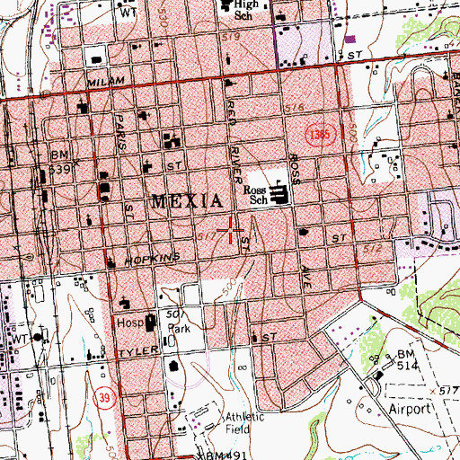 Topographic Map of First Pentecostal Church of God, TX