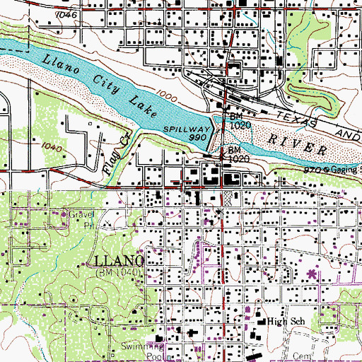 Topographic Map of United Methodist Church, TX