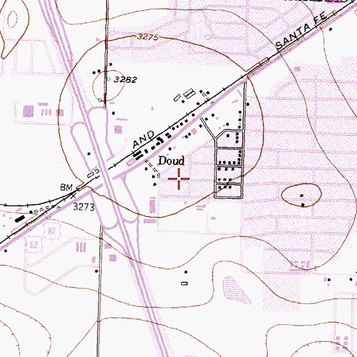 Topographic Map of Church of the Harvest Assembly of God, TX