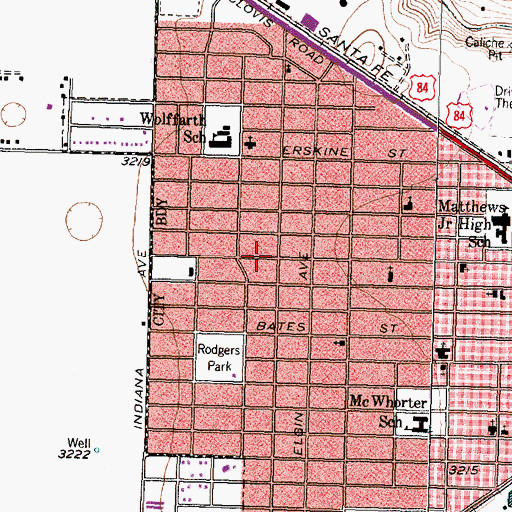 Topographic Map of First Spanish Assembly of God Church, TX