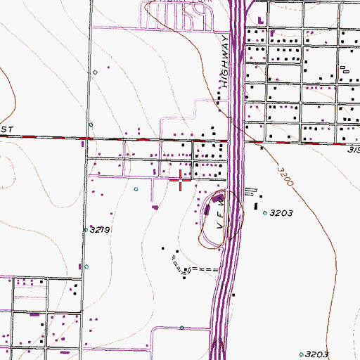 Topographic Map of Grace Assembly of God Church, TX