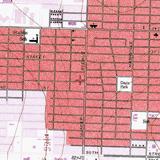 Topographic Map of Bethany Baptist Church, TX