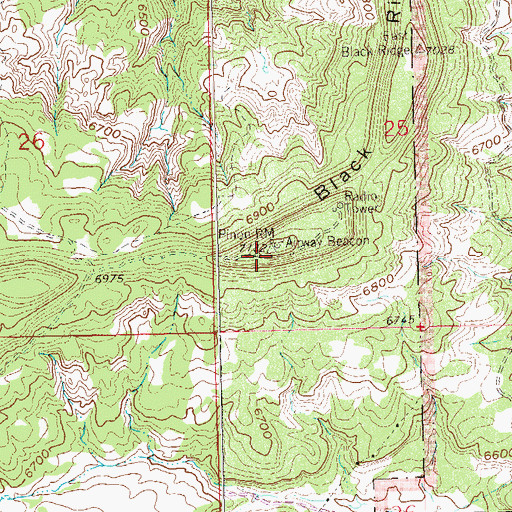 Topographic Map of Black Ridge, CO