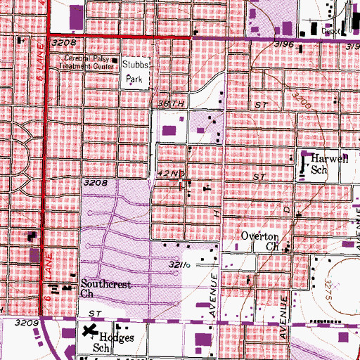 Topographic Map of Butler Heights Baptist Church, TX