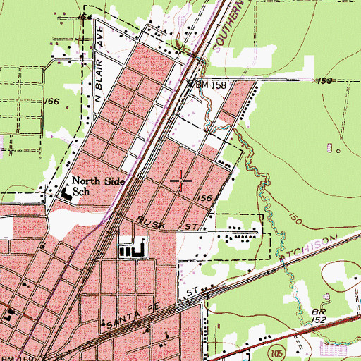 Topographic Map of Greater Pilgrim Rest Baptist Church, TX