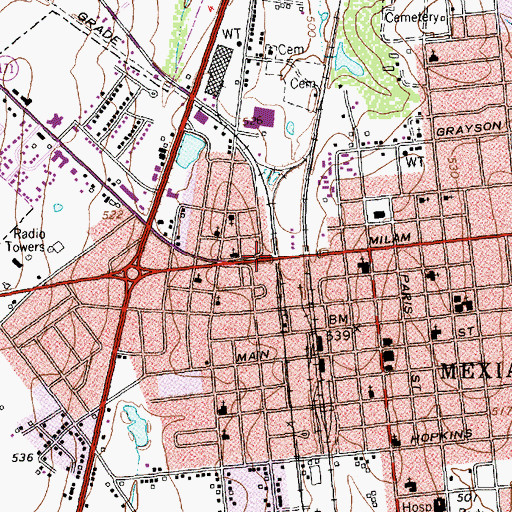 Topographic Map of Saint John African Methodist Episcopal Church, TX