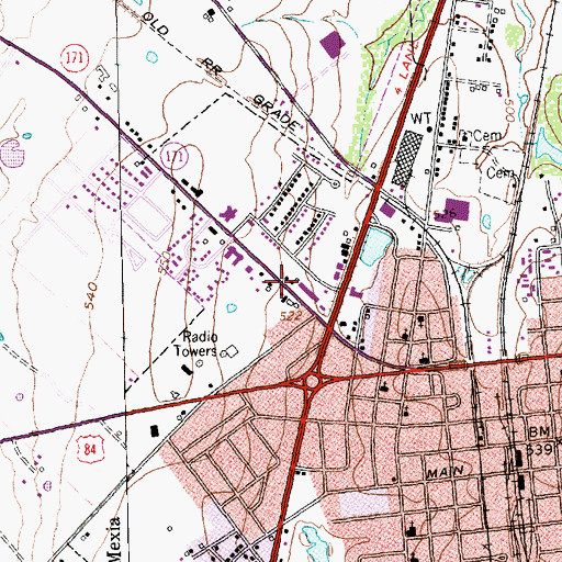 Topographic Map of Glad Tidings Assembly of God Church, TX