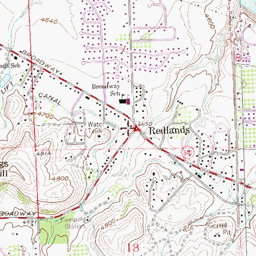 Topographic Map of Redlands, CO