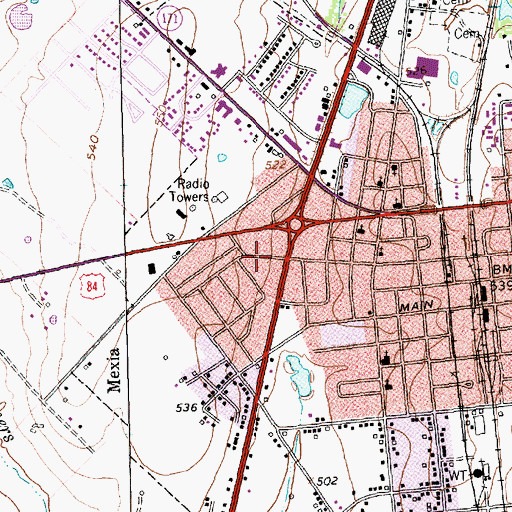 Topographic Map of Ford Chapel Baptist Church, TX