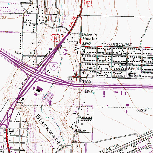 Topographic Map of Emmanuel Baptist Church, TX