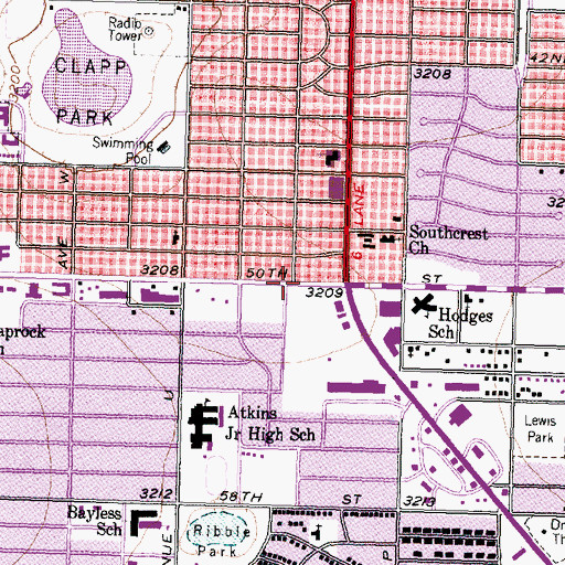 Topographic Map of Fellowship Baptist Church, TX
