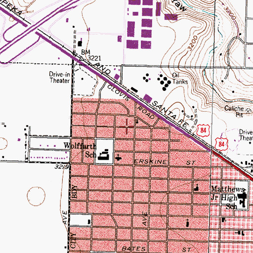 Topographic Map of Flint Avenue Baptist Church, TX