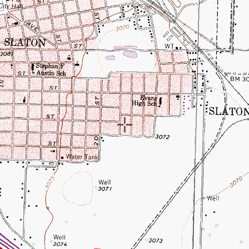 Topographic Map of Freewill Baptist Church, TX
