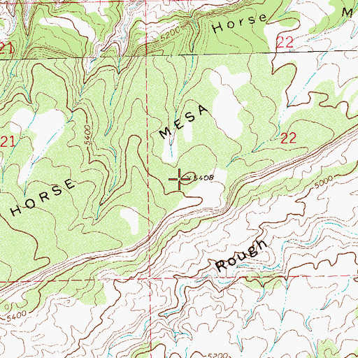 Topographic Map of Horse Mesa, CO
