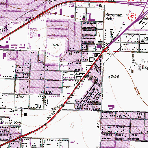 Topographic Map of Greater New Light Baptist Church, TX