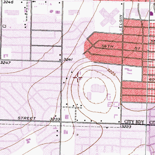 Topographic Map of Lubbock Baptist Temple Church, TX