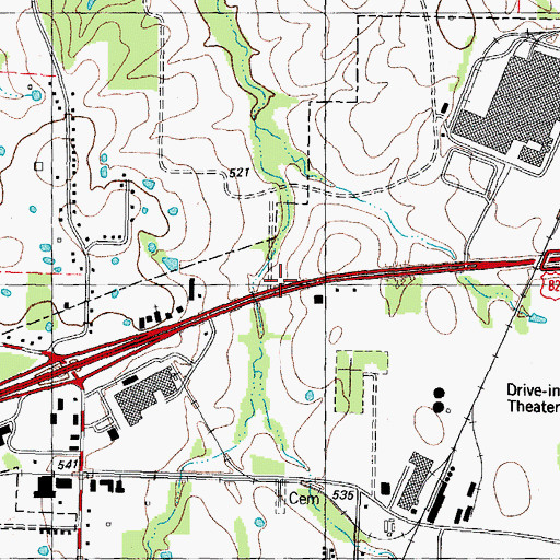 Topographic Map of Evangelical Church of God, TX