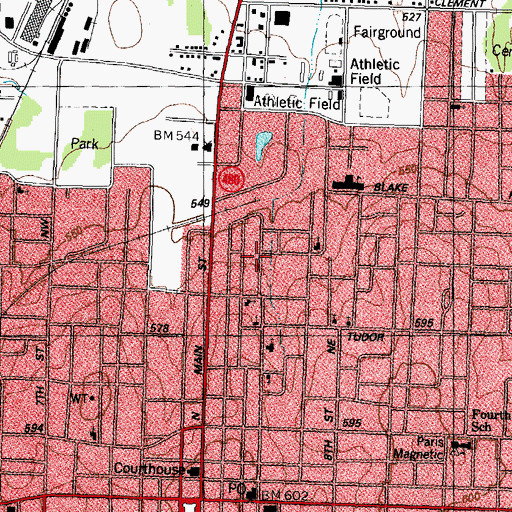 Topographic Map of Grace Temple Church of God in Christ, TX