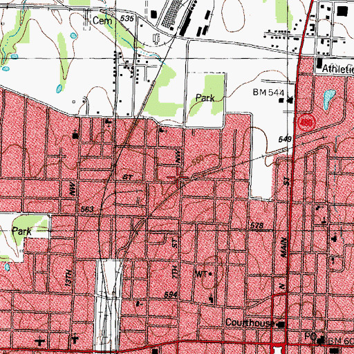 Topographic Map of Overcomer Church of God in Christ, TX