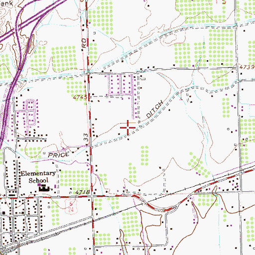 Topographic Map of Price Ditch, CO