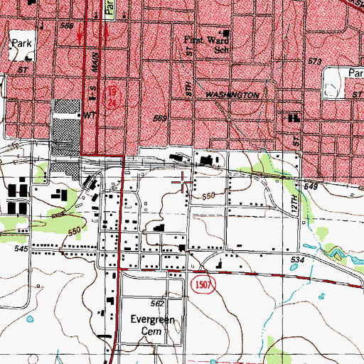 Topographic Map of Womens Aglow Fellowship Church, TX