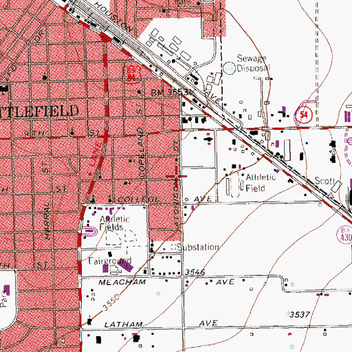 Topographic Map of New Jerusalem Baptist Church, TX