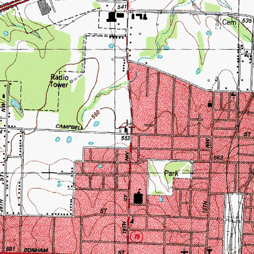 Topographic Map of Lakeway Baptist Church, TX