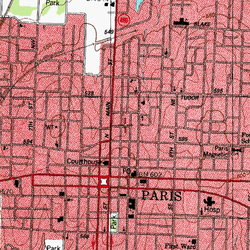 Topographic Map of Mount Carmel Baptist Church, TX