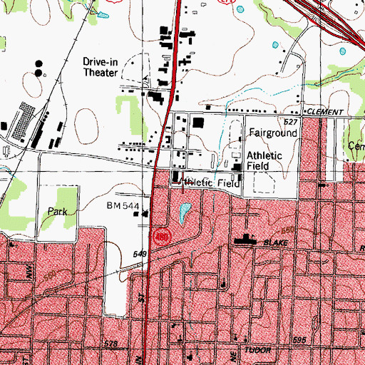 Topographic Map of New Salem Baptist Church, TX