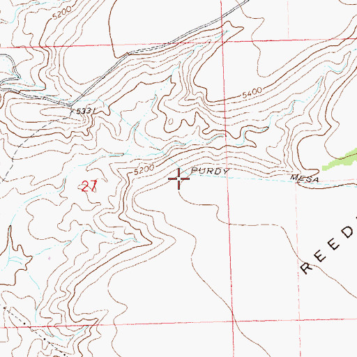 Topographic Map of Purdy Mesa Flow Line, CO