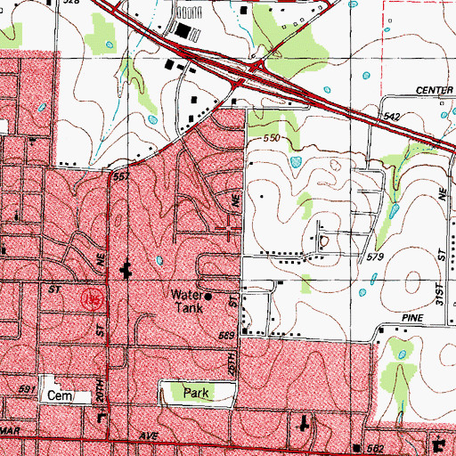 Topographic Map of Providence Baptist Church, TX