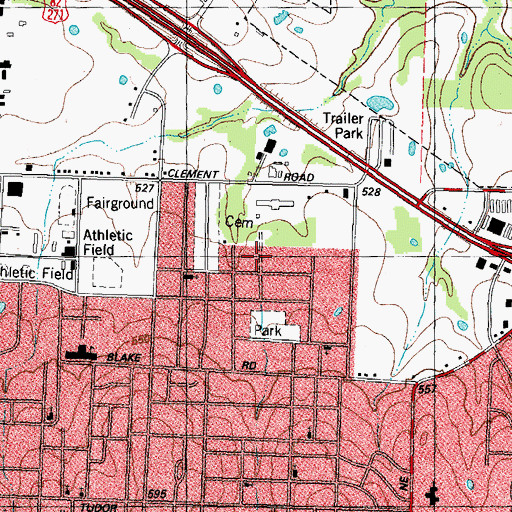 Topographic Map of Saint John Baptist Church, TX