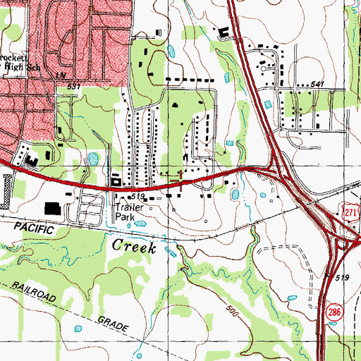 Topographic Map of Springlake Baptist Church, TX