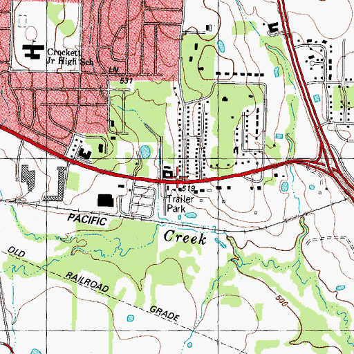 Topographic Map of Our Lady of Victory Catholic Church, TX