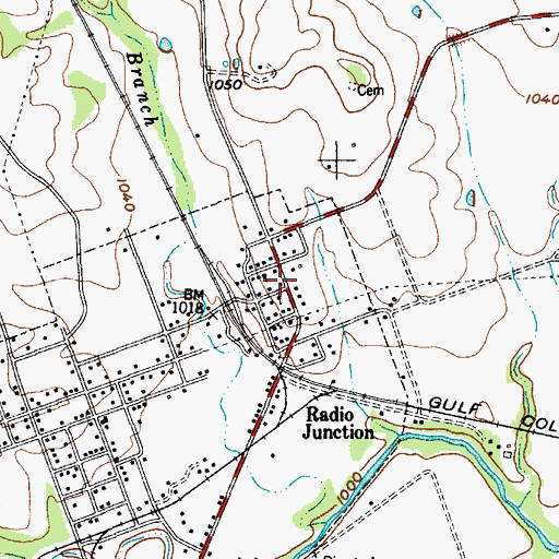 Topographic Map of Second Baptist Church, TX