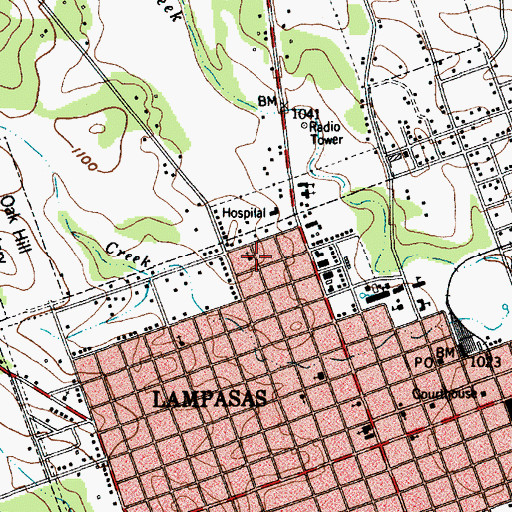 Topographic Map of Church of Christ, TX