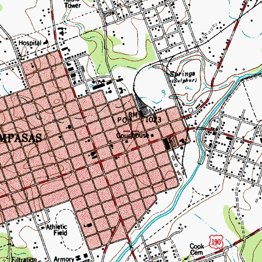 Topographic Map of Community Church, TX