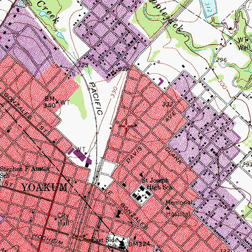 Topographic Map of Austin Street Baptist Church, TX