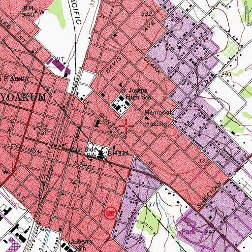 Topographic Map of First Baptist Church, TX