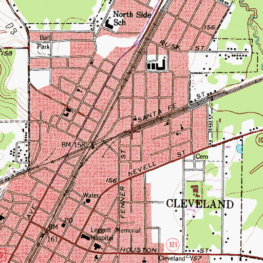 Topographic Map of New Bethel African Methodist Episcopal Church, TX