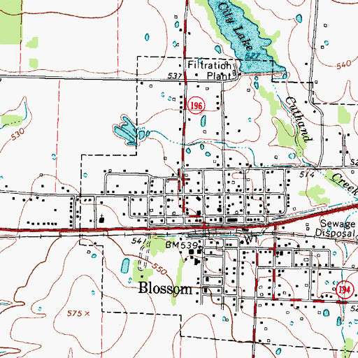 Topographic Map of Church of God, TX