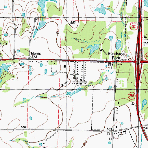 Topographic Map of Church of God, TX
