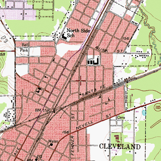 Topographic Map of Galilee Missionary Baptist Church, TX