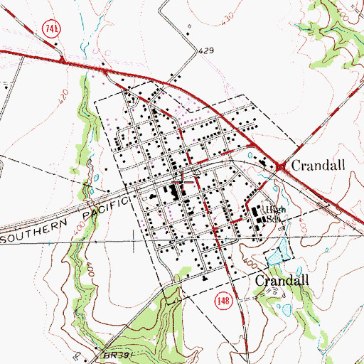 Topographic Map of First Community Church, TX