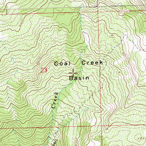 Topographic Map of Coal Creek Basin, CO