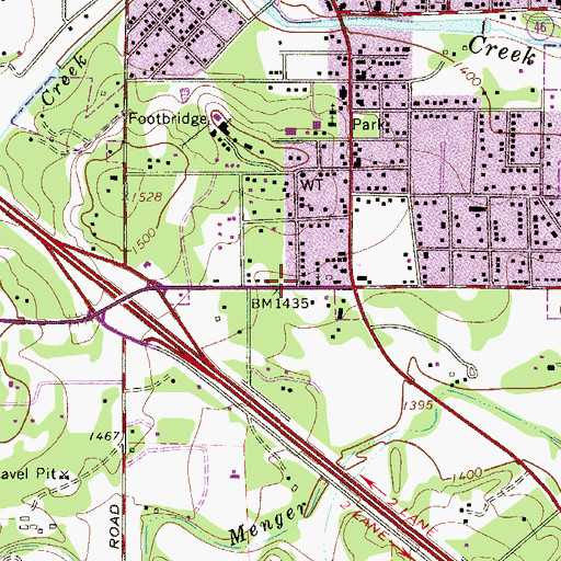 Topographic Map of Saint Mark Presbyterian Church, TX