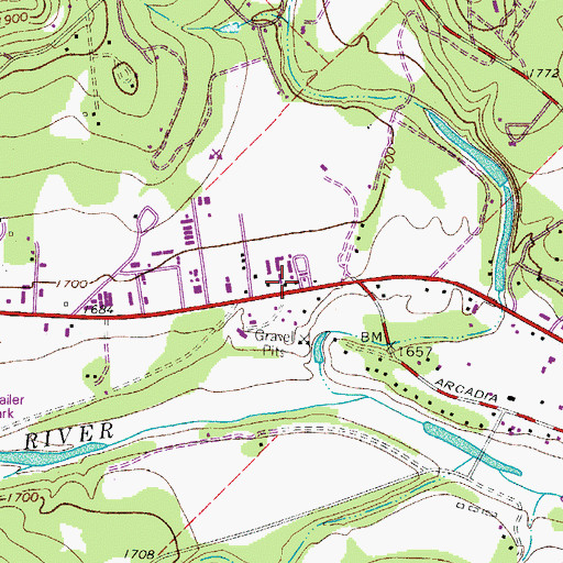 Topographic Map of Church of Christ Junction Highway, TX