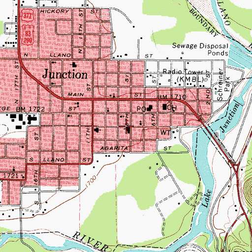 Topographic Map of First Baptist Church, TX